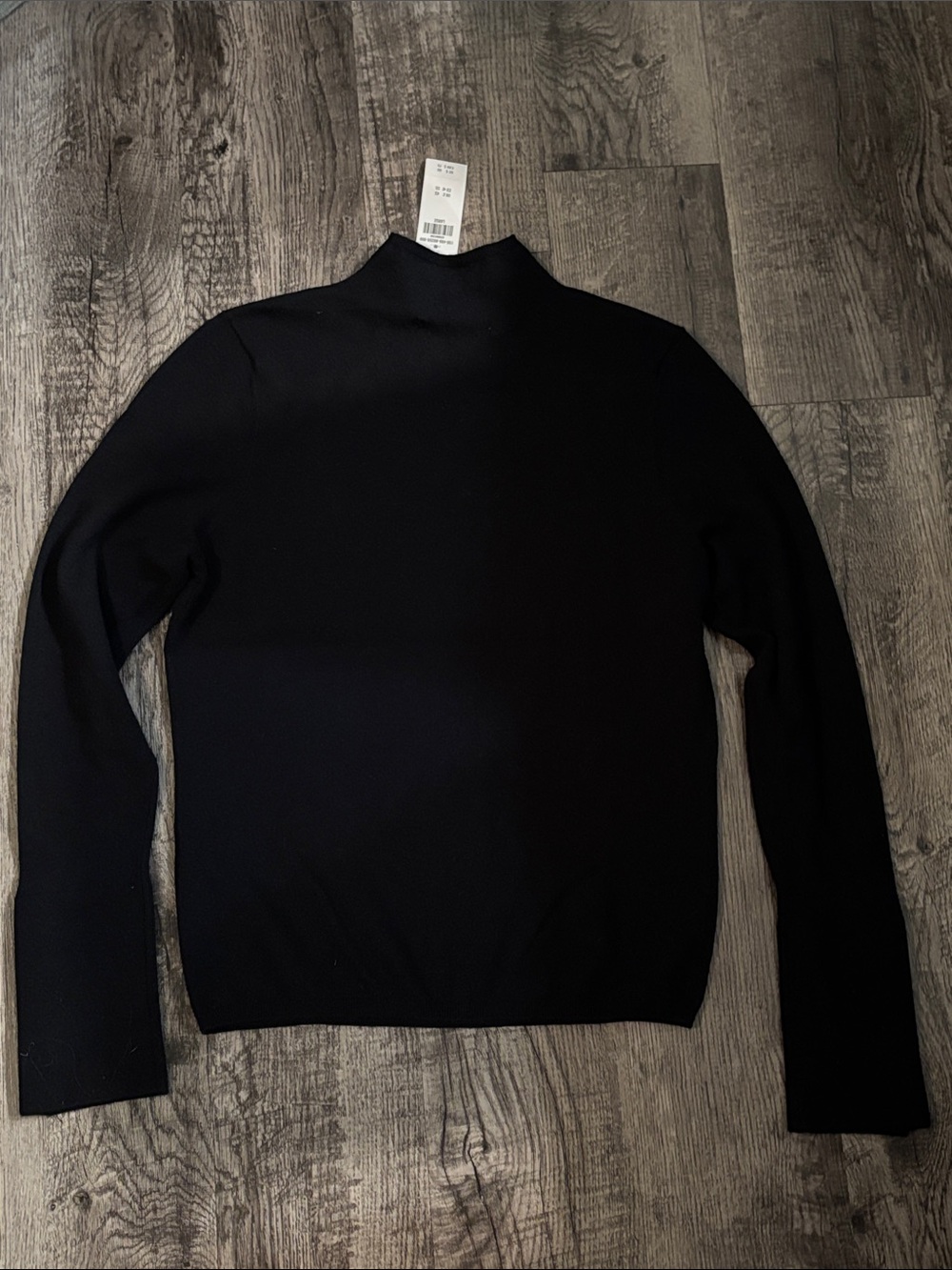 Abercrombie & Fitch Mock Neck Sweater - Black with Gold Buttons - Size Large - Picture 3 of 3